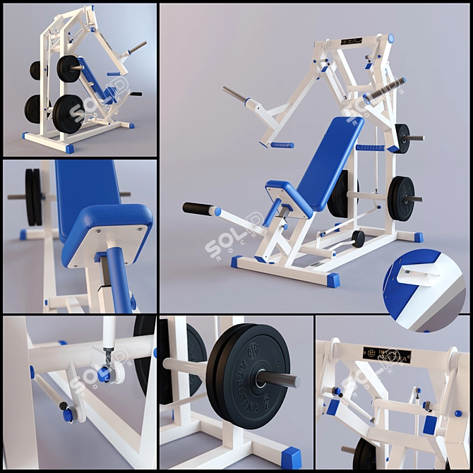 Compact Adjustable Bench Press 3D model image 1