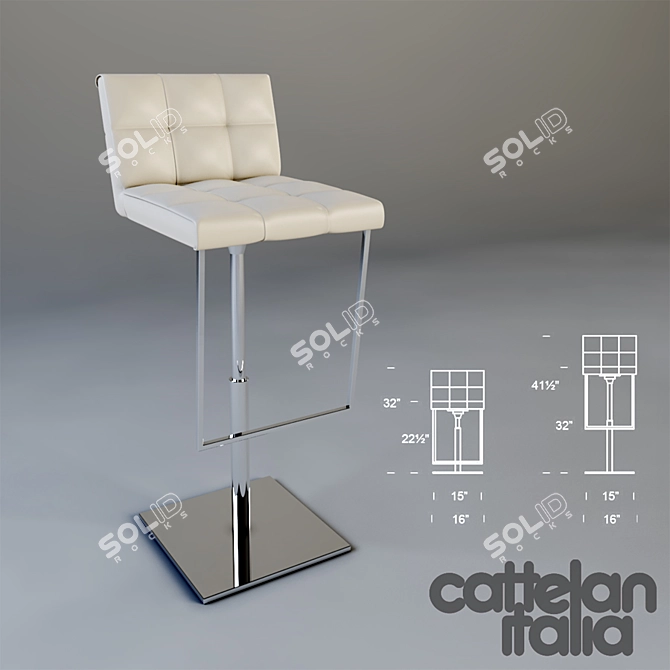 Elegant Penny Bar Stool 3D model image 1