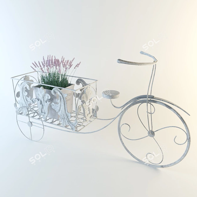 Whimsical Flower Bike Stand 3D model image 1