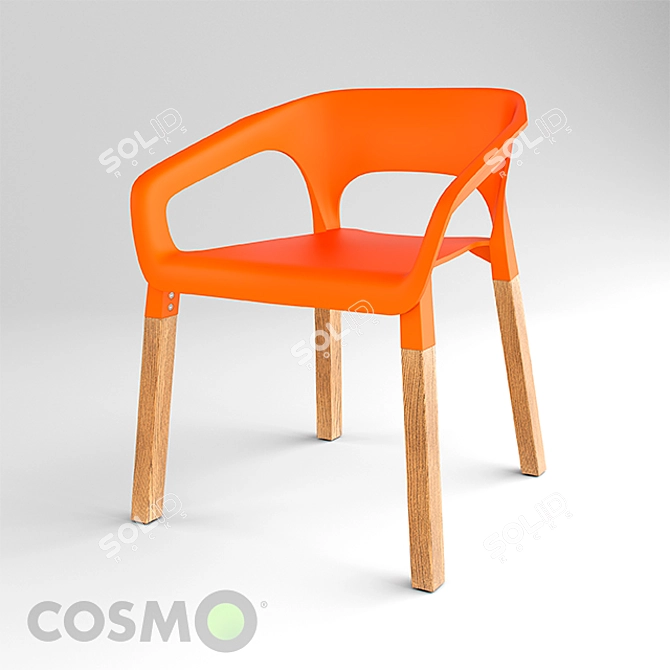 Modern P&W-001 Chair 3D model image 1