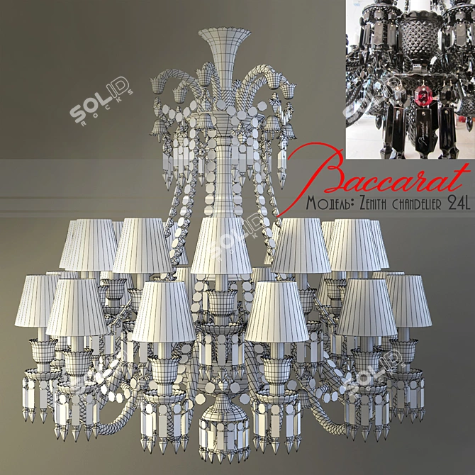 Baccarat Zenith 24l: Elegant Black Chandelier 3D model image 2