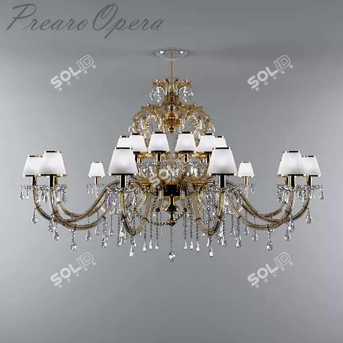 Elegant Opera Chandelier: Polys=650000 3D model image 1