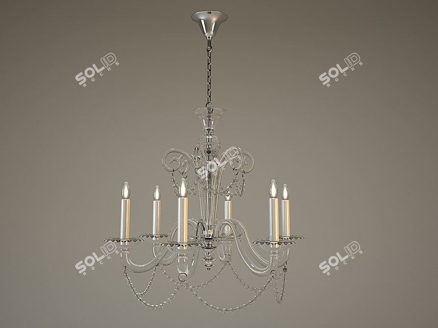 Elegant De Majo Crystal Chandelier 3D model image 1
