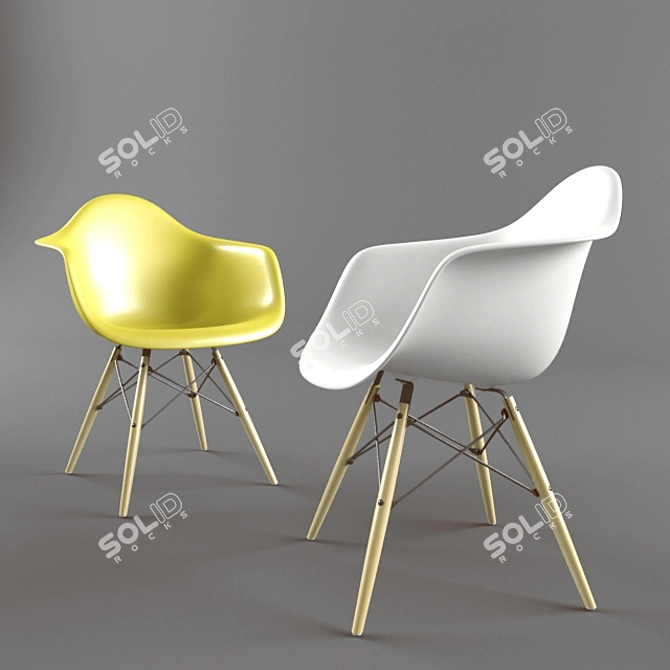 Minimalist Dining Armchair 3D model image 1