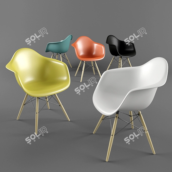 Minimalist Dining Armchair 3D model image 2