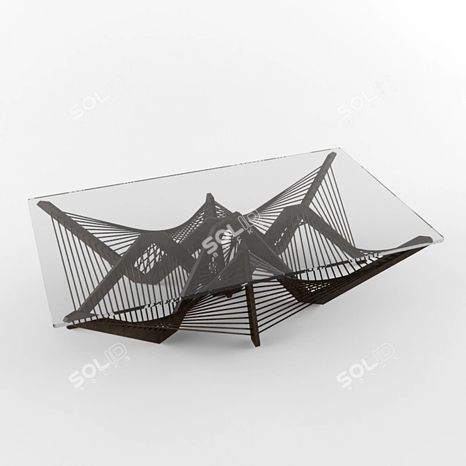 Elegance Oak Coffee Table 3D model image 1