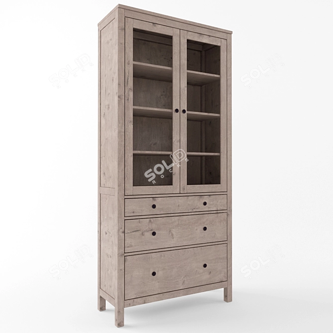 Elegant Hemnes Wardrobe Showcase 3D model image 1