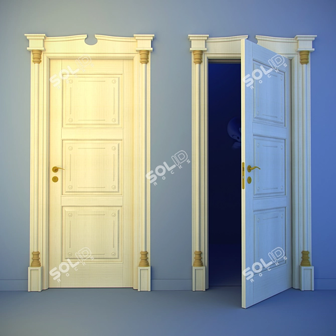 Anticata Noce Door with LEGNOFORM Hardware 3D model image 1