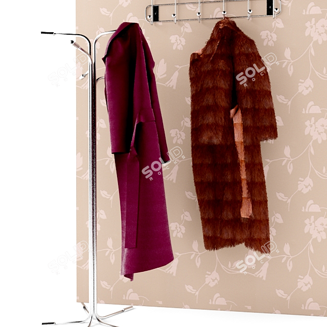 Luxury Coat and Fur 3D model image 1