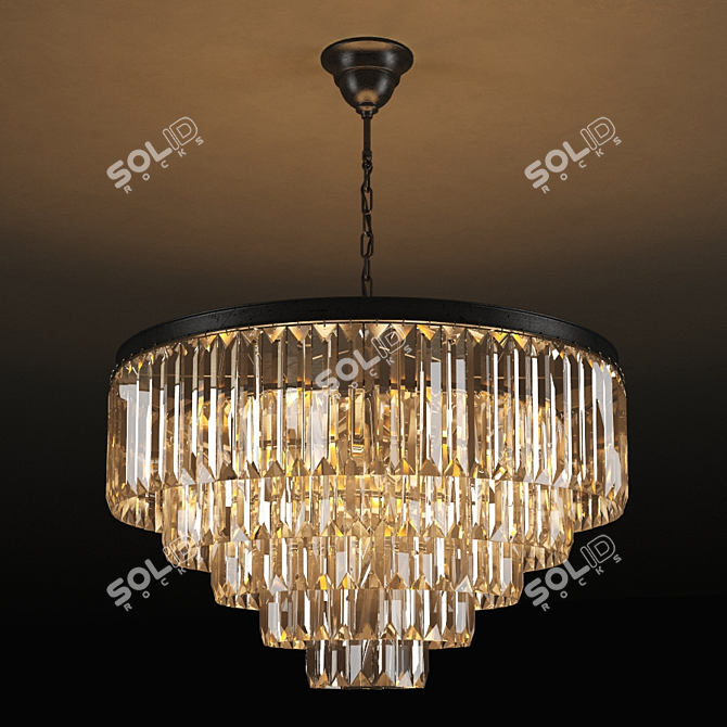 Elegant ABG Chandelier- CH015 3D model image 1