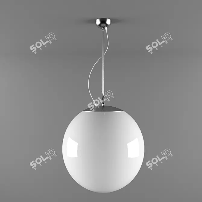 Adria Collection: White & Chrome 2-Model 200x50 Pendant 3D model image 1