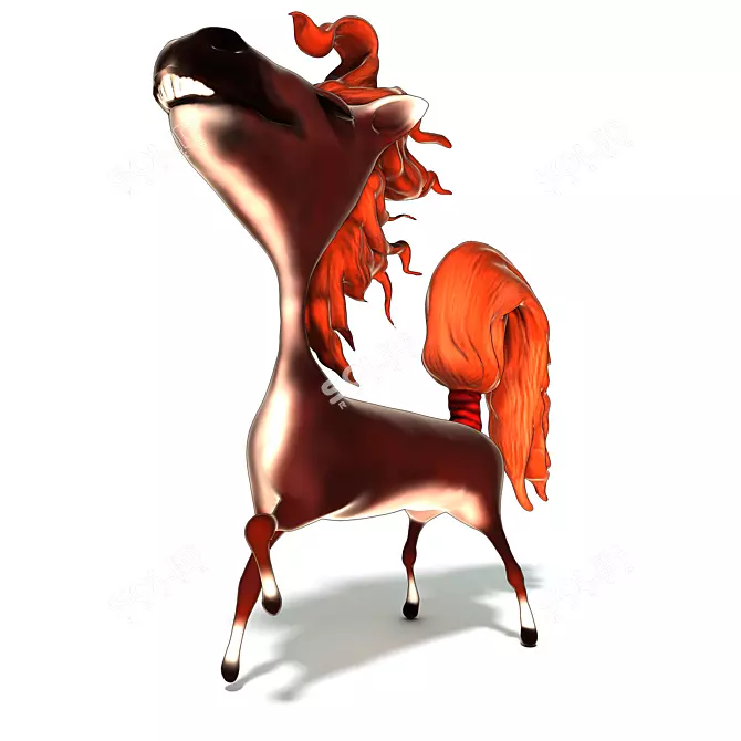 Happy New Year Horse 3D model image 1