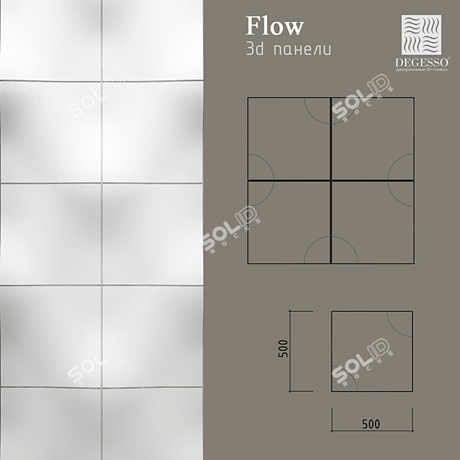 Flow: Decorative 3D Gypsum Panels from Degesso 3D model image 1