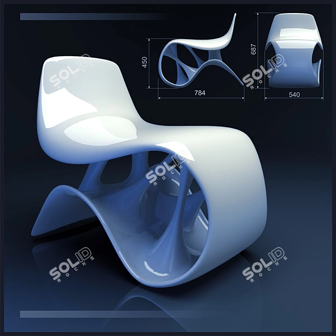 ErgoFlex Plastic Chair 3D model image 1