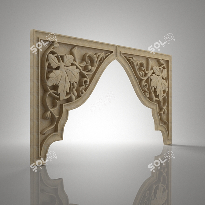 Rustic Wooden Decorative Ornament 3D model image 1