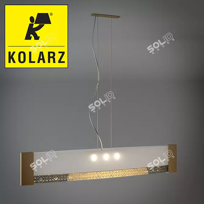 Golden Glow Pendant Light 3D model image 1