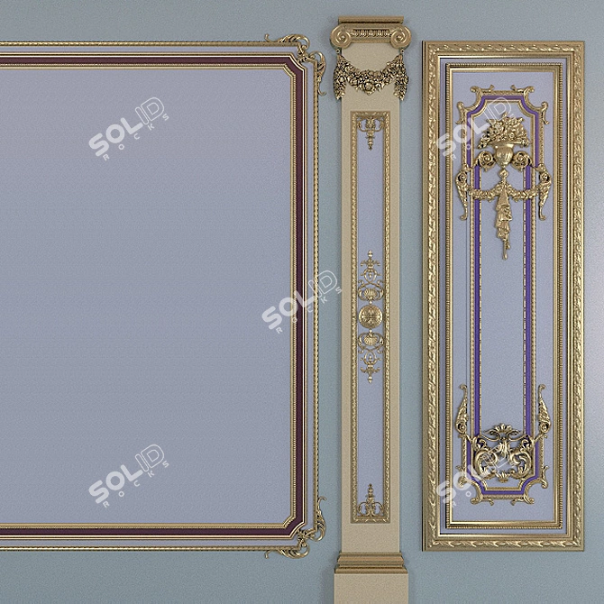 Stylish Wall Panels 3D model image 1