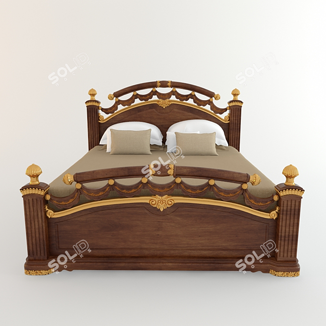 Elegant Dream Bed 3D model image 2