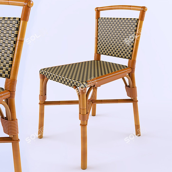 Handwoven Wicker Chair: Classic Comfort for Any Space 3D model image 1