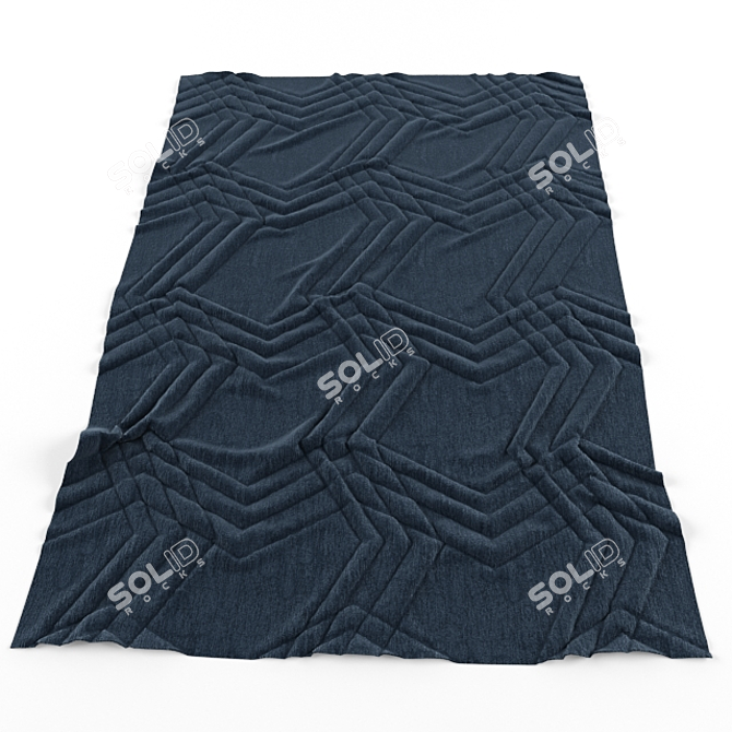 Cozy Navy Blue Carpet 3D model image 1