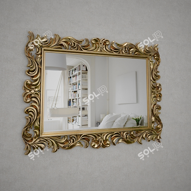 Sleek Wall Mirror 3D model image 1