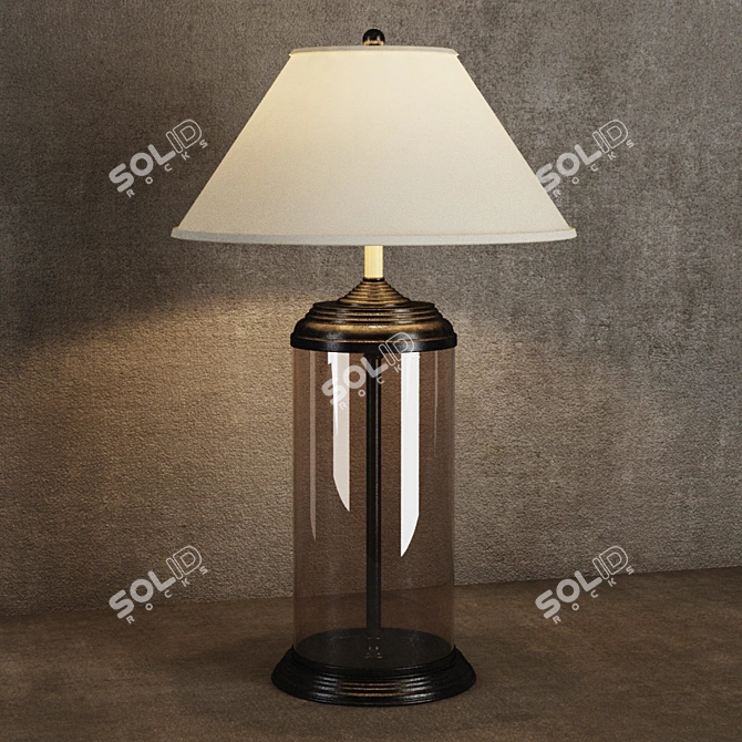 Stylish Bronze Table Lamp 3D model image 1