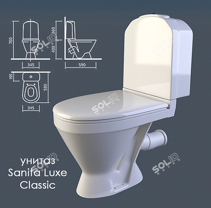 Sanita Luxe Classic Toilet Bowl 3D model image 1