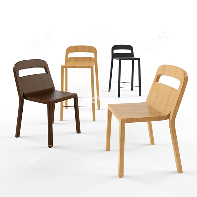 Modern Hollywood Style Chair 3D model image 1