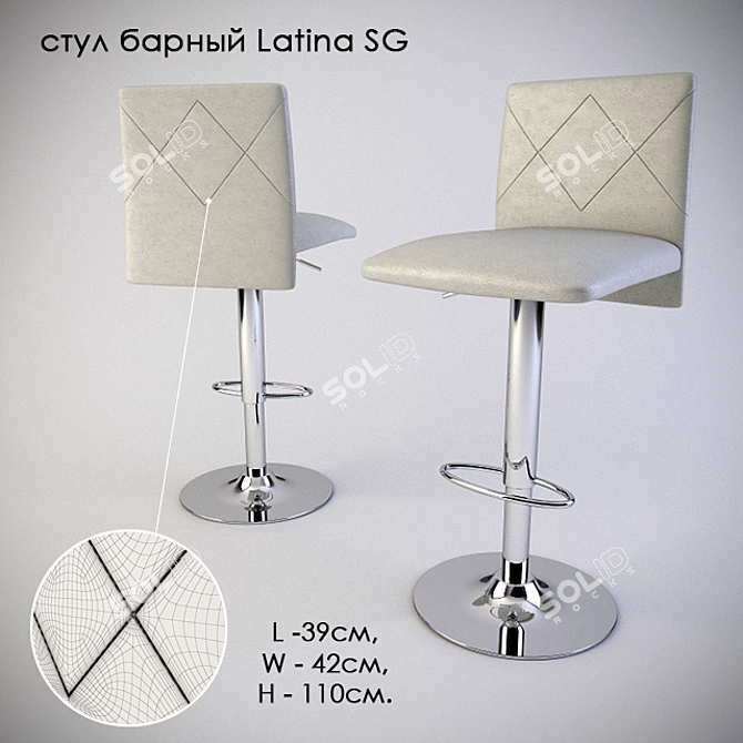 Latina SG Bar Chair: Sleek Design & Optimal Height 3D model image 1