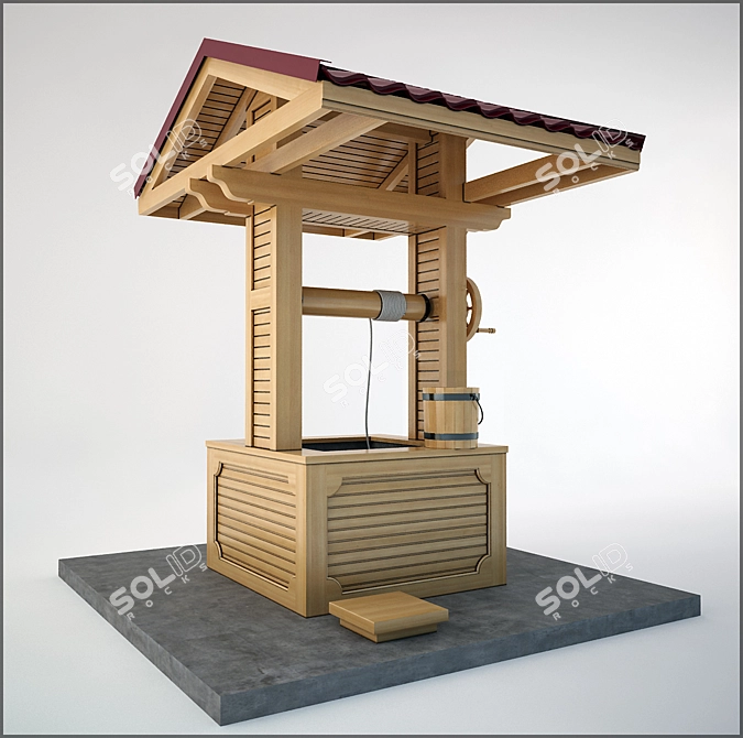 Wooden Well 3D model image 1