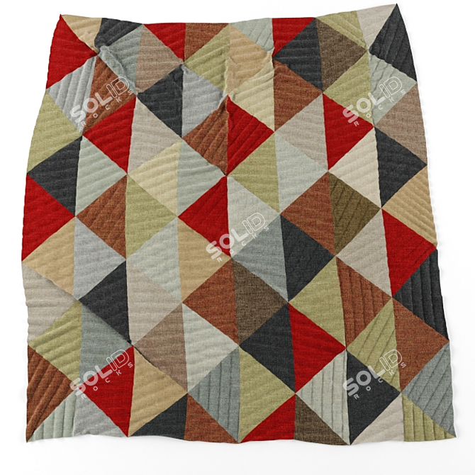 Triangle Fiesta Multicolored Carpet 3D model image 1