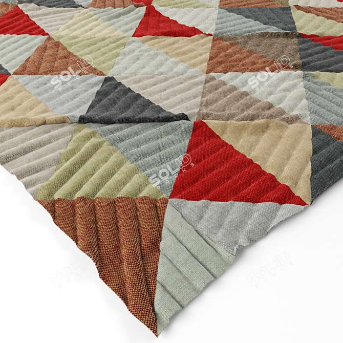 Triangle Fiesta Multicolored Carpet 3D model image 2