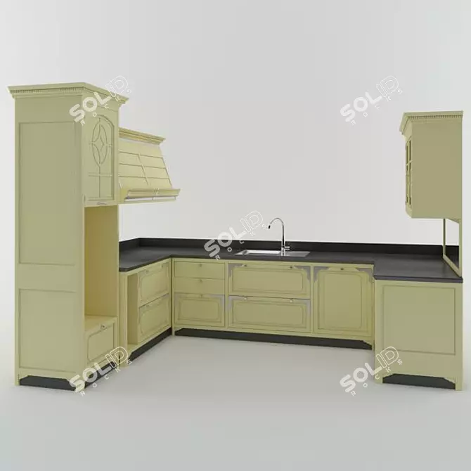 Elegant Islmorada Kitchen Solution 3D model image 2