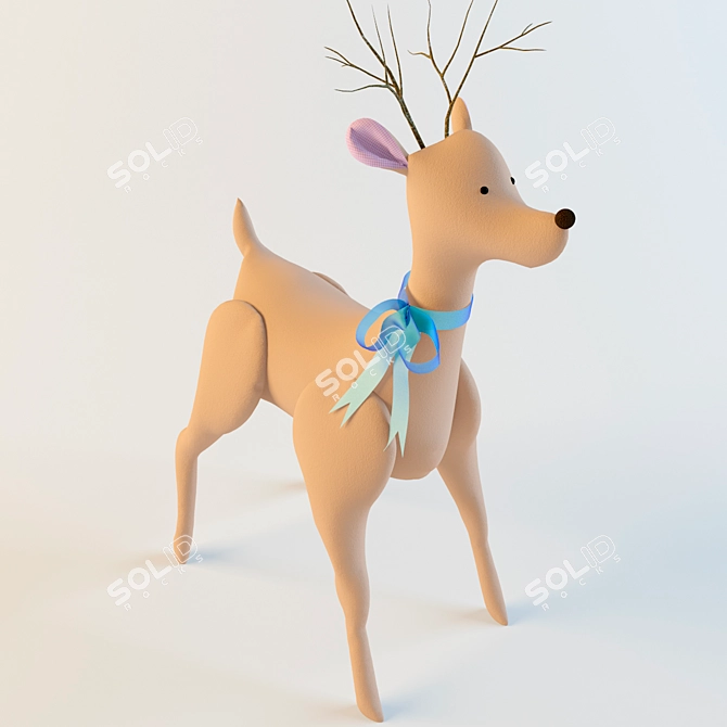 Christmas Deer Toy Decor 3D model image 1