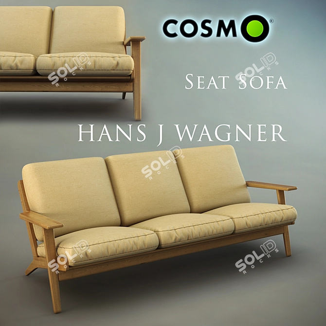 Title: Wegner Seat Sofa - Timeless Elegance 3D model image 1