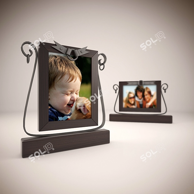 Metal Photo Frames: Stylish Holders 3D model image 1