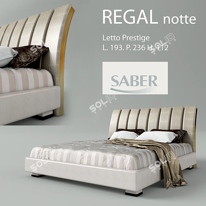 Regal Notte Italian Bed 3D model image 1