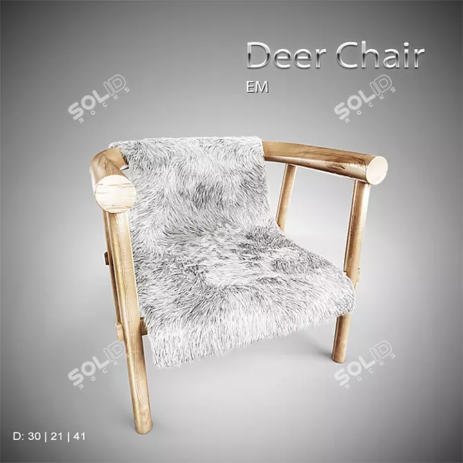 EM Deer Chair | Quality Textures & Shaders | Hair & Fur Effects 3D model image 1