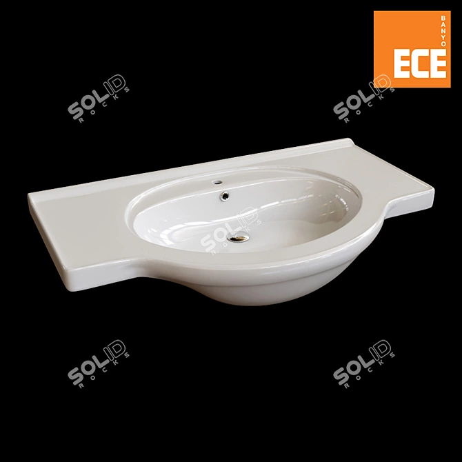 Ece Banyo Aruva 80 Washbasin 3D model image 1