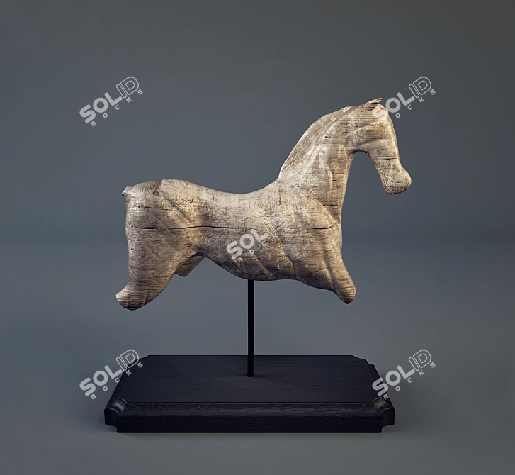 Melancholic Horse Statue 3D model image 1