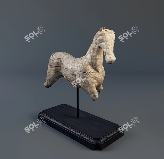 Melancholic Horse Statue 3D model image 2