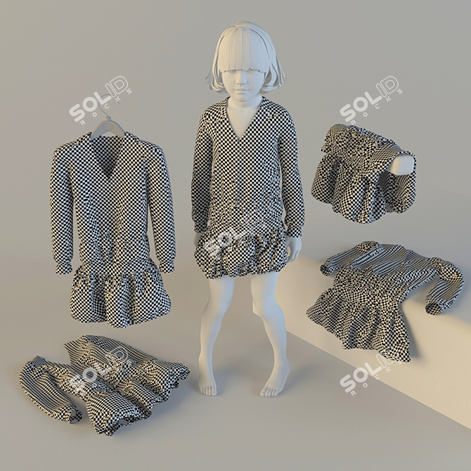 Versatile Stylish Baby Dress 3D model image 3