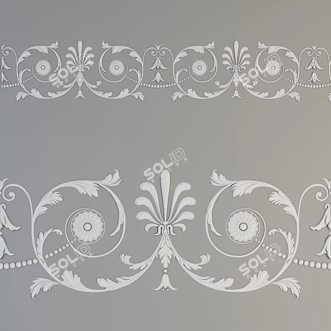 Elegant Bas-relief Décor 3D model image 1