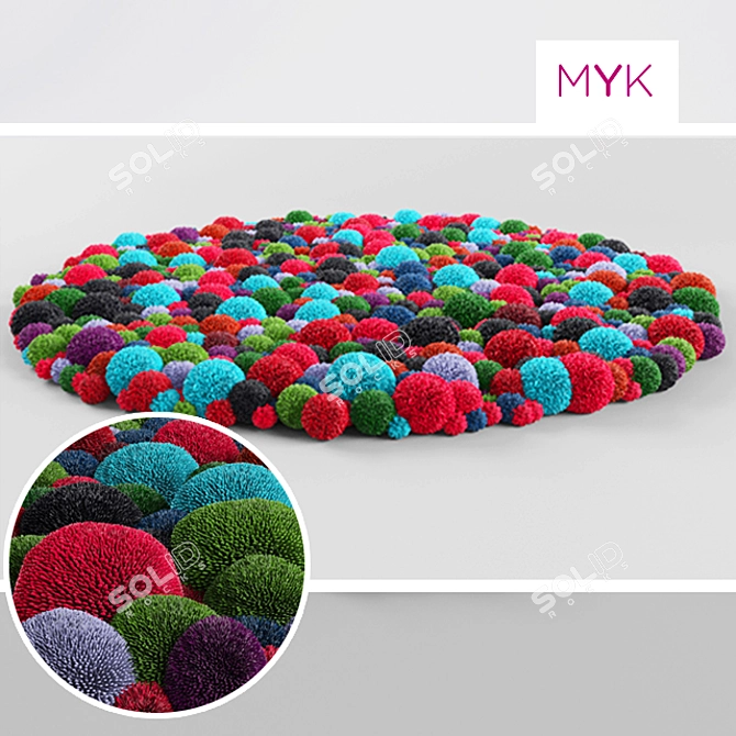 MYK Wool Ball Carpet 3D model image 1