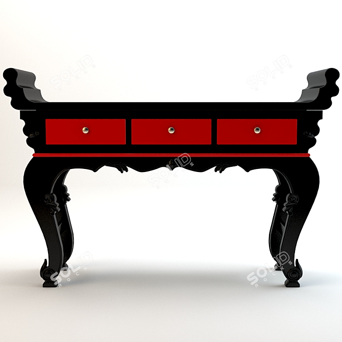 Chinese Wooden Table 3D model image 1