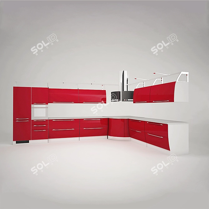 Modern Italian Kitchen - Scavolini 3D model image 1