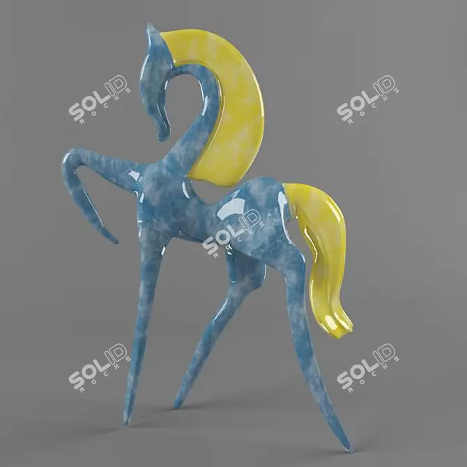 Elegant Glass Figurine 3D model image 2