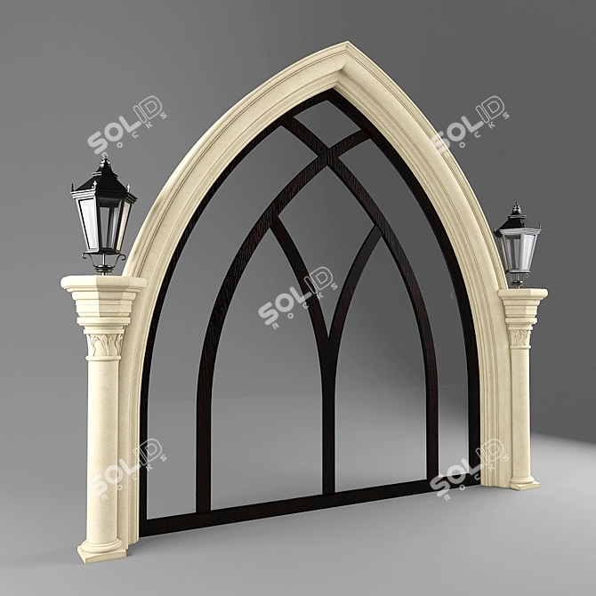 Elegant Arch Window 3D model image 1