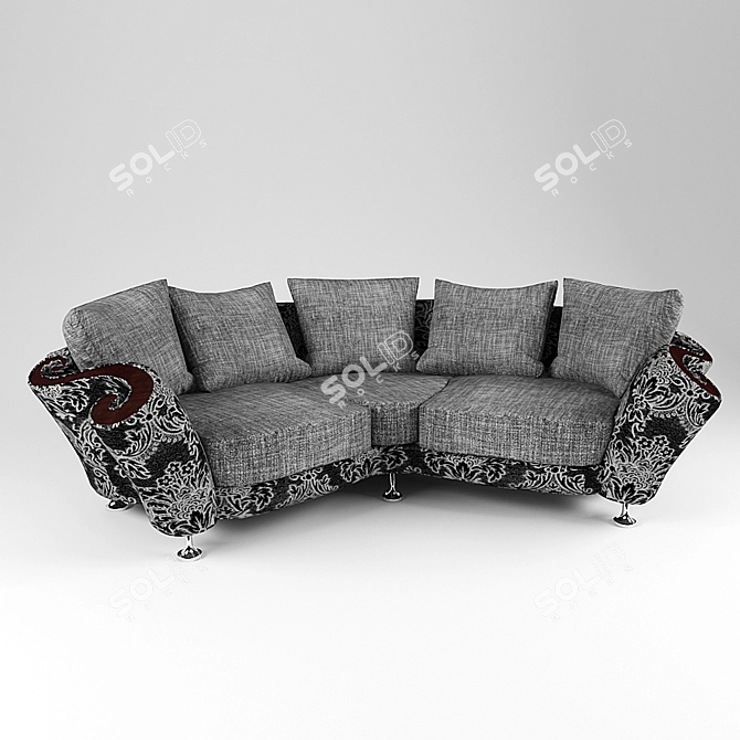 Cozy Comfort 3-Seater Sofa 3D model image 1