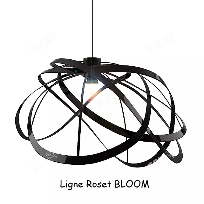 Glowing Blossom Chandelier 3D model image 1